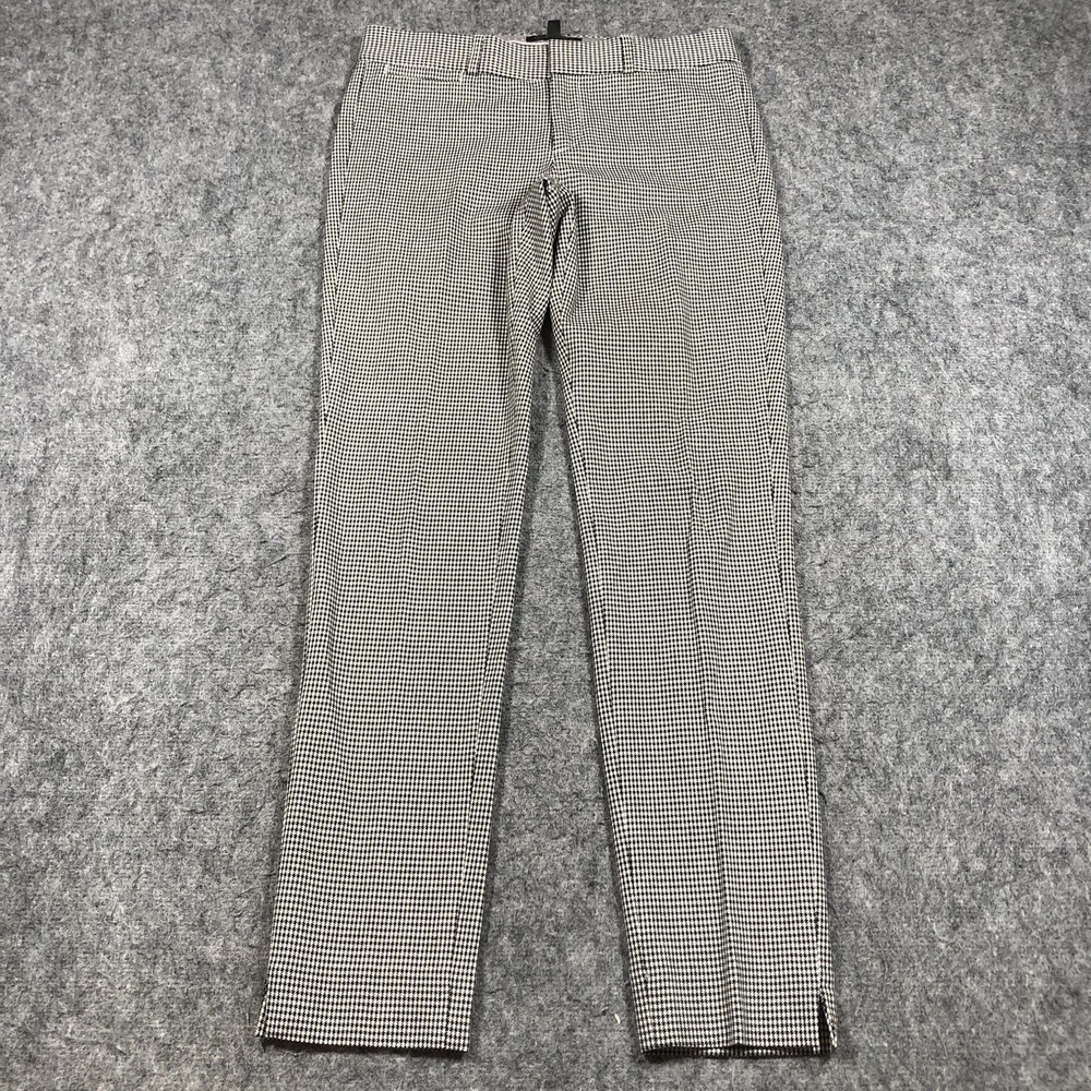 Banana Republic Sloan Pants Womens Tall 2 Black Houndstooth Office Stretch